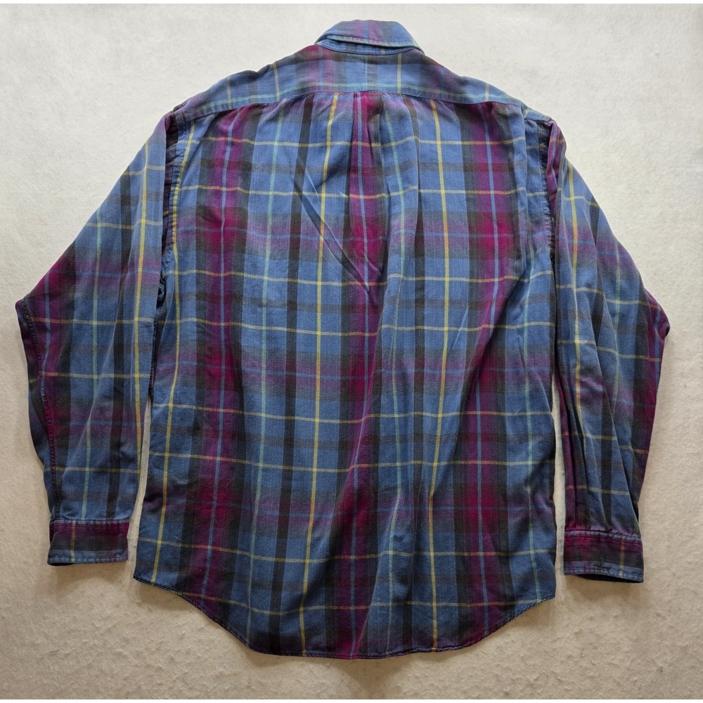 Ralph Lauren Men's Blue & Purple Plaid Long Sleeve Button Up Shirt. Size L - Picture 3 of 8